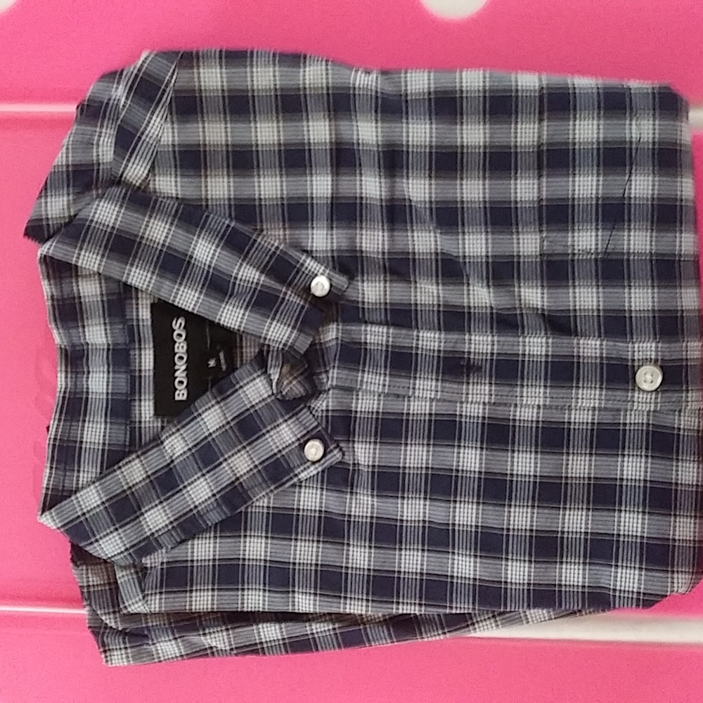 Bonobos button down shirt, blue, size M slim